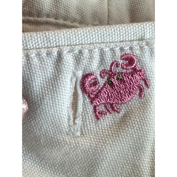 Lilly Pulitzer White Crab & Lobster 100% Cotton Capri Pants Size 4 - Picture 7 of 8